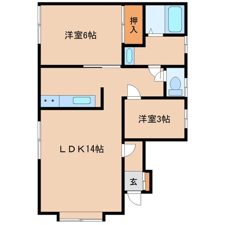 岩見沢駅 徒歩19分 2階の物件間取画像